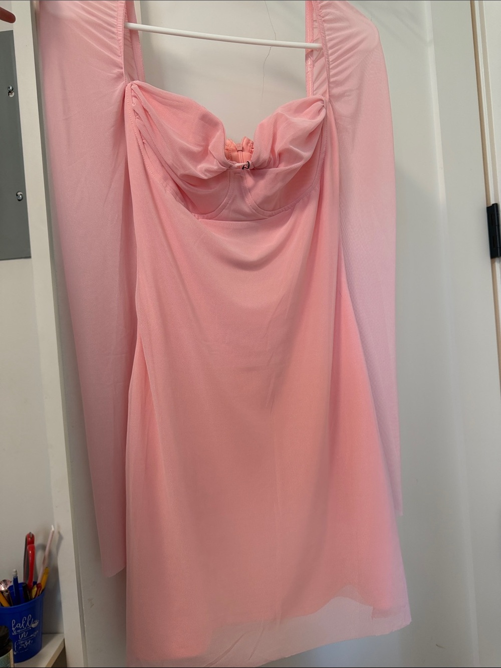 Pink Sheer Cocktail Dress